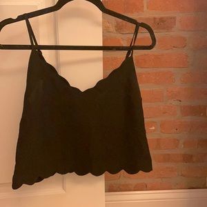 Black scalloped tank